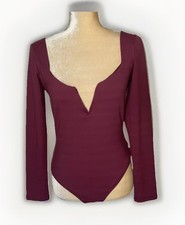 Free People Intimately Stars Aligned V-Wire Maroon Bodysuit Size M