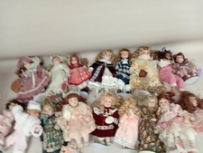 Large Bundle Vintage Porcelain Collector Dolls With Stands