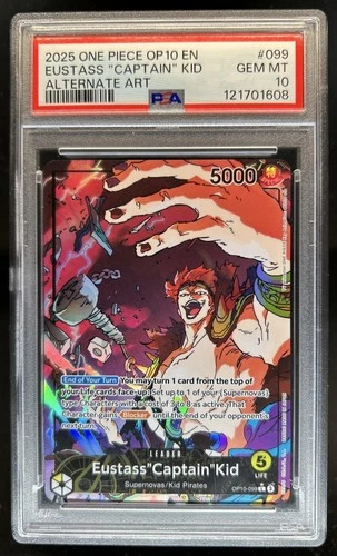 2025 One Piece Eustass"Captain"Kid Leader Alt Art #OP10-099 PSA 10