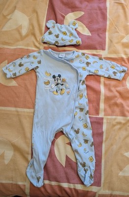 Disney Baby Mickey Mouse Frühstück mit Mama Schlafanzüge & Mütze Set 9-12 Monate