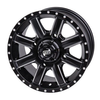 4/156 Tusk Cascade Wheel 12x7 4.0 + 3.0 Machined/Black For Polaris RZR 800