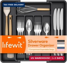 Lifewit Expandable Silverware Organizer, Plas...