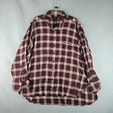 Lane Bryant Shirt Womens 22 to 24 Red Plaid Soft Brushed Twill 90s Basic