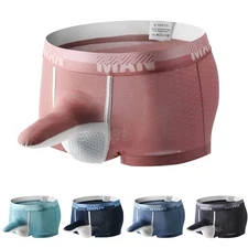 Men Elephant Trunk Breathable Boxer Briefs Soft Fabric Underwear Trunks