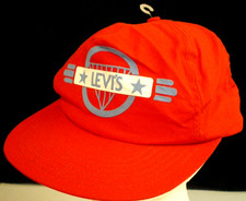 LEVI'S JEANS USA Made Humphreys Vintage 70s/80s Red Snapback HAT CAP New NOS 