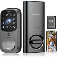 WiFi Smart Door Lock, 5-in-1 Fingerprint Keyless Entry Door Lock, Two-Way Audi