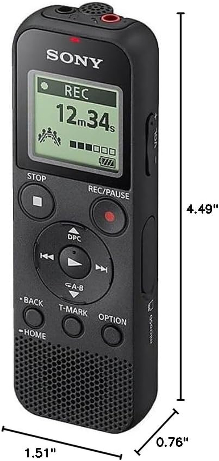 Sony ICD-PX370 Mono Digital Voice Recorder with Built-In USB Voice Recorder,Blac