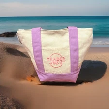 🌈 Trader Joe’s Mini Pastel Canvas Tote Bags – Lavender - New