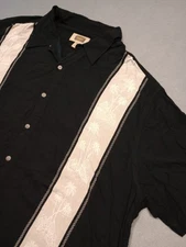 The Foundry Supply Co Shirt Men's 2Xl Black Floral Palm Leaf Camp Hawaiian