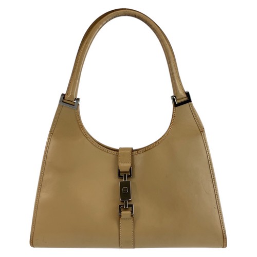GUCCI Jackie 002 1067 Handbag Shoulder Bag beige leather GG