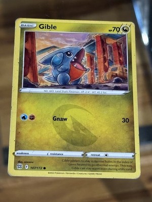 Gible - 107/172 - Common Brilliant Stars HP Pokemon TCG Buy 2 Get 1 Free