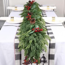 6ft Christmas Garland Realistic Soft and Thickness Green Faux Cedar Pine Garland