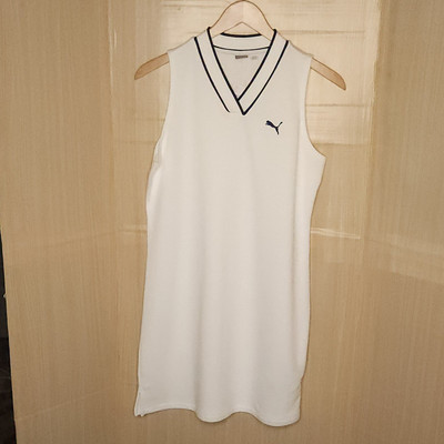Puma New White Sleeveless Activewear Dress Large