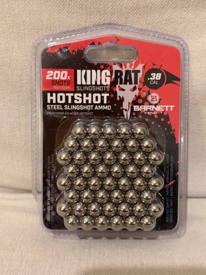 Barnett King Rat Hotshot .38 Cal Steel Slingshot Ammo - 200 Count - New Sealed