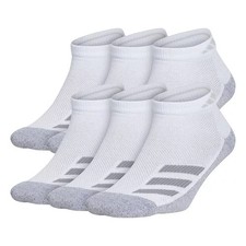 adidas L12213 Boys Cushioned Angle Stripe Low Cut Socks 6-Pack Size L 9-11