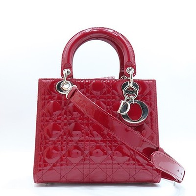 Dior VRB44551 M323 cherry red pendant Lady Dior cannage tote bag +