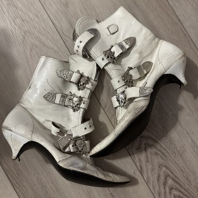 London Retro Winkle Picker Skull Boots OG VTG Punk 8o's Leather