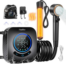 Upgraded Portable Shower with Heater, 1500W Immersion Heated, 8000Mah Rechargeab