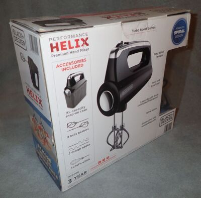 BLACK+DECKER MX600B Helix Performance Premium 5-Speed Hand Mixer, Black 