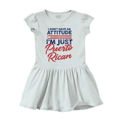 I Have A Puerto Rican Attitude Pride Boricua Girls Solid Baby Infant Dress Ebay