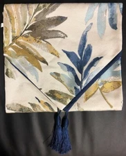 Brand New Blue Big Leaves Table Runner