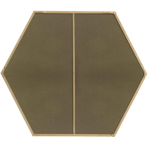 Elegant Decor Eternity 35" x 41" Hexagonal Metal Frame Mirror in Brass - Picture 6 of 13
