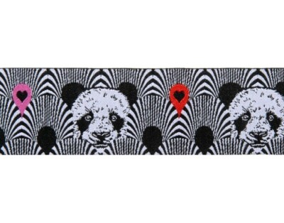 Tula Pink Panda Linework jacquard Ribbon 1.5'' W  2yd cut