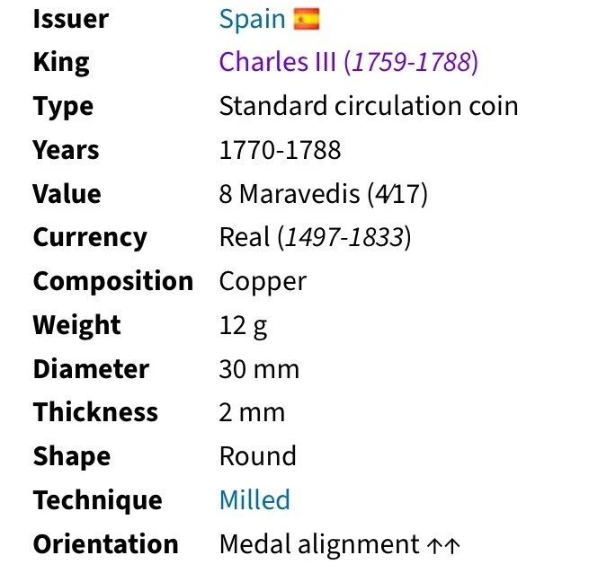 Moneda Grande 1775 Española 8 Maravedíes Rey Carlos III Bonitos Detalles Castillos Leones Foto 3 de 4