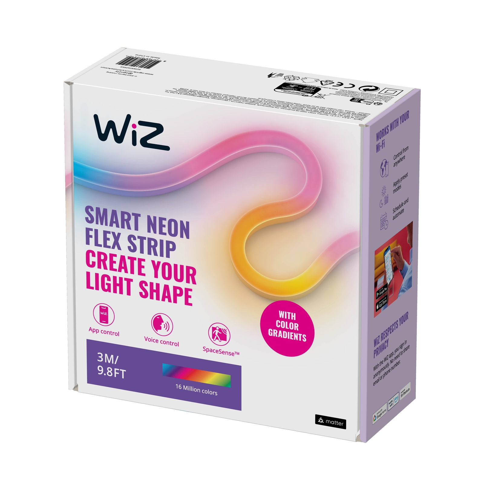 WiZ FlexStrip Настраиваемый белый и цветной рюкзак Einzelpack длиной 3 м