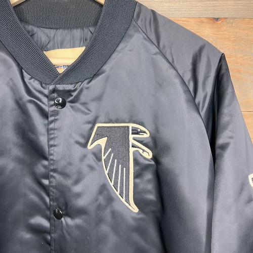 Vintage Chalk Line Atlanta Falcons Satin Bomber Jacket ATL NFL Black Men Size XL - Picture 3 of 11