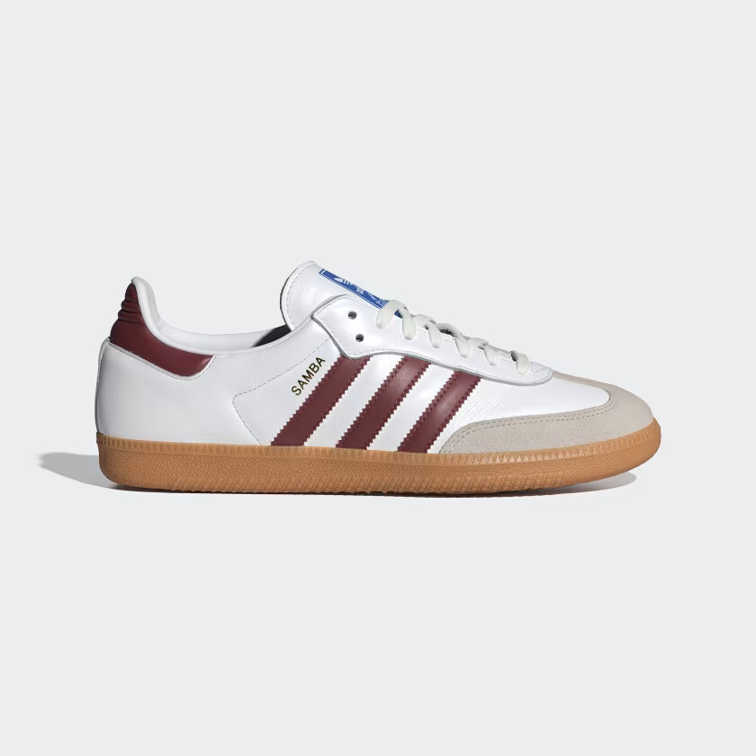 МУЖСКИЕ кроссовки ADIDAS Samba OG If3813 Cloud White / Collegiate Burgundy / из резинки