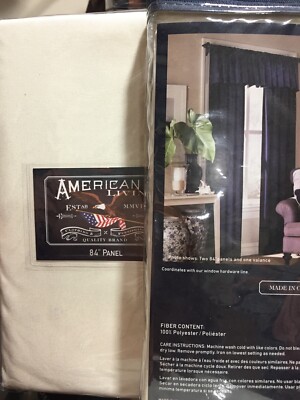 Set of 2 American Living Brooklane Ivory Pole Top Curtain Panels  41'' X 84''  NIP