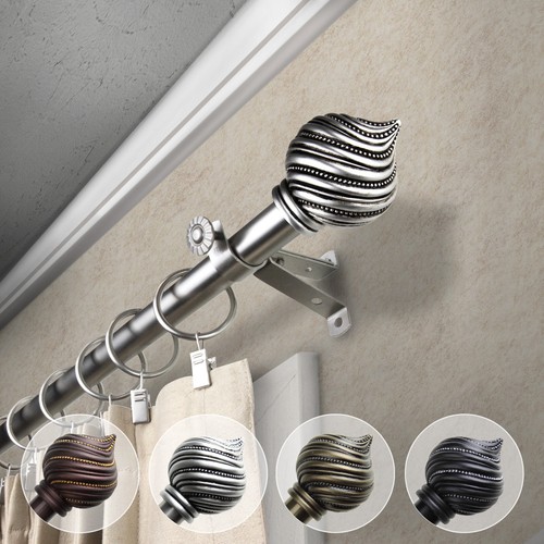 Posie 3/4” Adjustable Window Drapery Curtain Rod 18"-170" (5 sizes, 4 colors) - Picture 6 of 9
