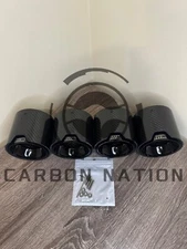 For BMW G80 M3 G82 G83 M4 G87 M2 Carbon Fiber Gloss Black Exhaust Tip 4 PC