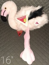 2x Dakin Vintage 1990 16" Flapper Pink Flamingo Plush Animal Toy Play Dolls