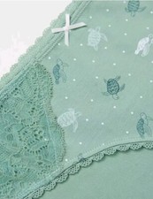 FAT FACE Knickers/ Briefs Green Turtle Design. Size 8 Bnwt