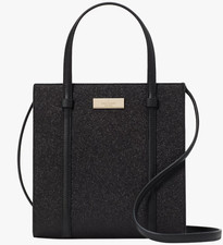 Kate Spade Kenzie Limited Edition Small Tote Bag KK032 Black Glitter Purse NWT