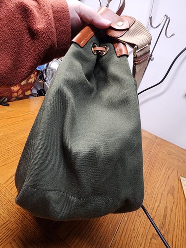 Dooney & Bourke Drawstring Canvas 30 in Green Forest Pre-Owned - Picture 4 of 13