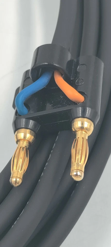 Cable de altavoz de 25 pies 1/4" TS a doble enchufe banana profesional bajo ruido 16 GA 16 AWG NOS Foto 2 de 4