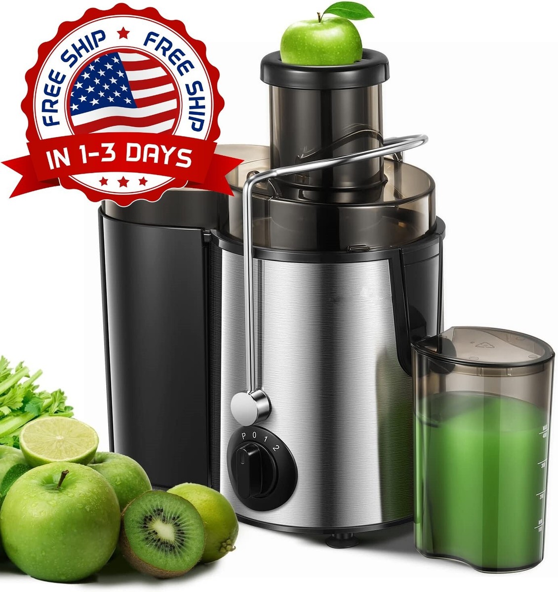 Extractor de Frutas y Vegetales Exprimidor de Jugos Comida Licuadora  Verduras D