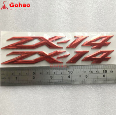 Red ZX14 Fender Tail Gas Tank Fairing Emblem Badge Decal for Ninja