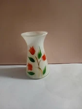 Vintage Bartlett Collins Style Hand Painted  Blown Glass Vase  1950’s