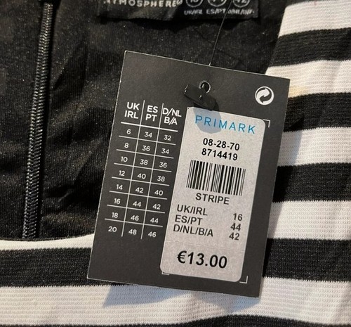 Kleid Schwarz Weiß Gestreift mit Cut Outs Gr. 40/42 - Bild 2 von 5