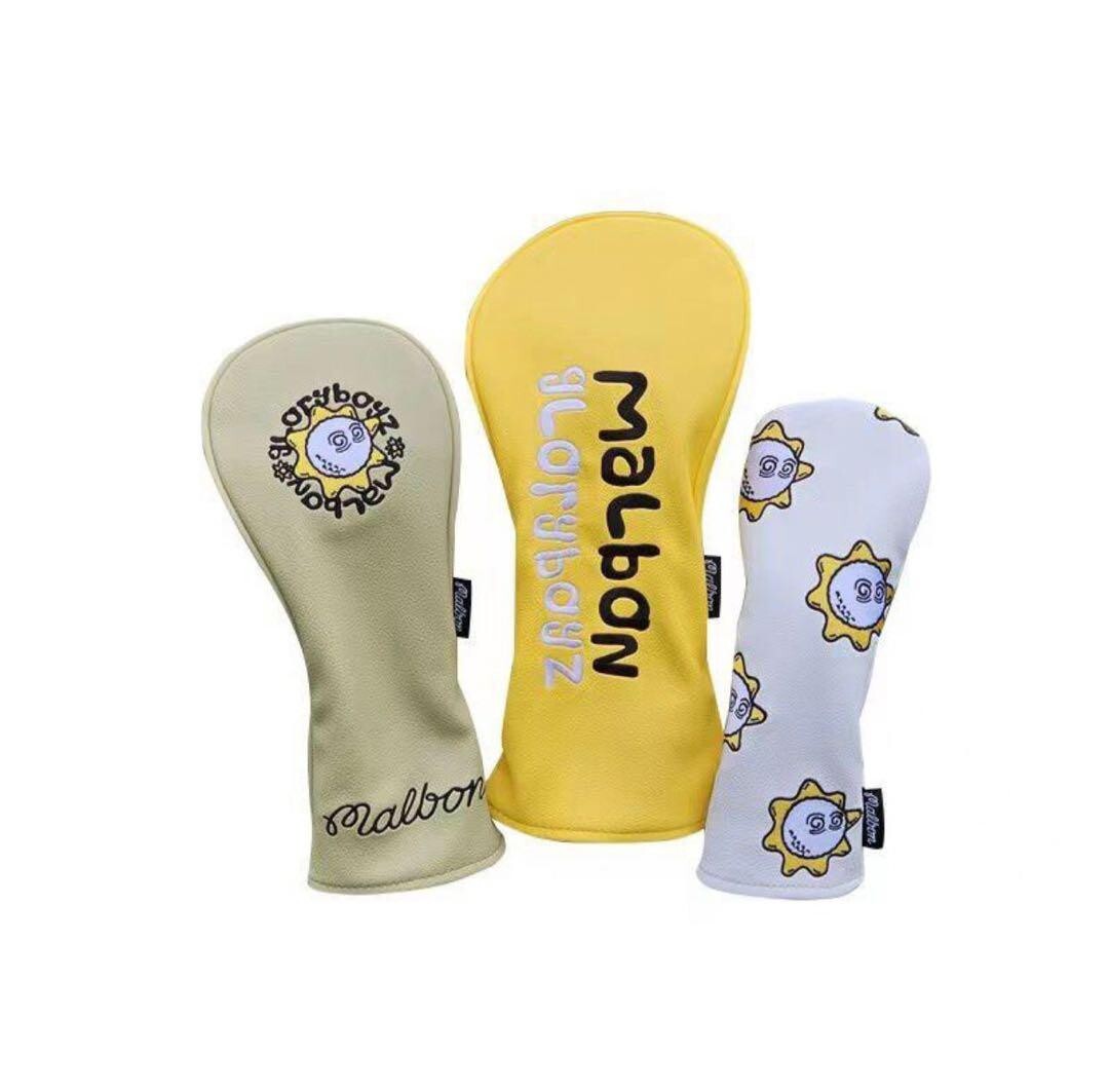 新品3点セットひまわりMalbon Golfマルボンゴルフカバー シーズン新製品3点セット】ひまわりMalbon Golfマルボンゴルフ