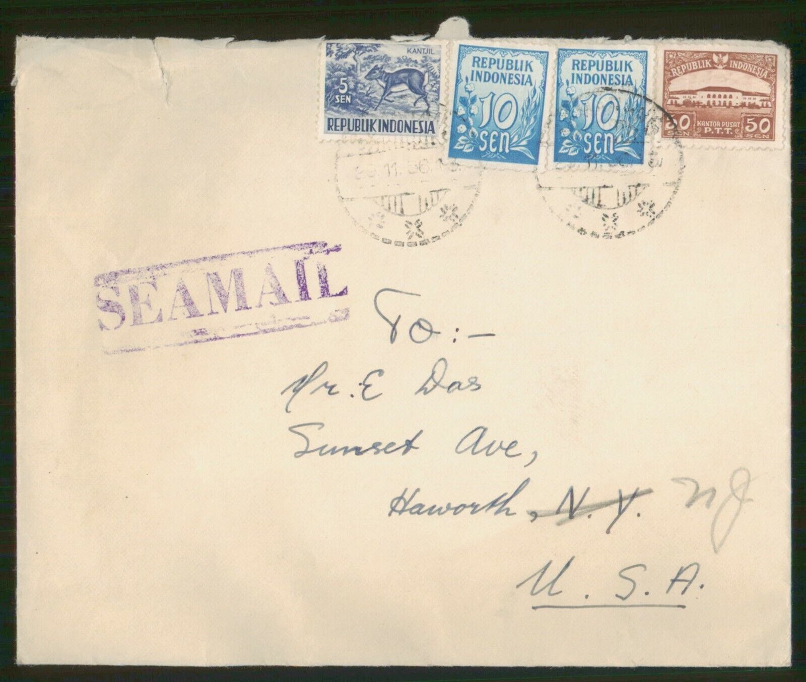 Manufacturer OFFicial shop MayfairStamps Indonesia 1956 Sea In stock Mail wwt_53 NJ to Haworth Cover