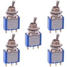 5 x 5636CD16 APEM On-On 6.35mm Miniature Toggle Switch SPDT