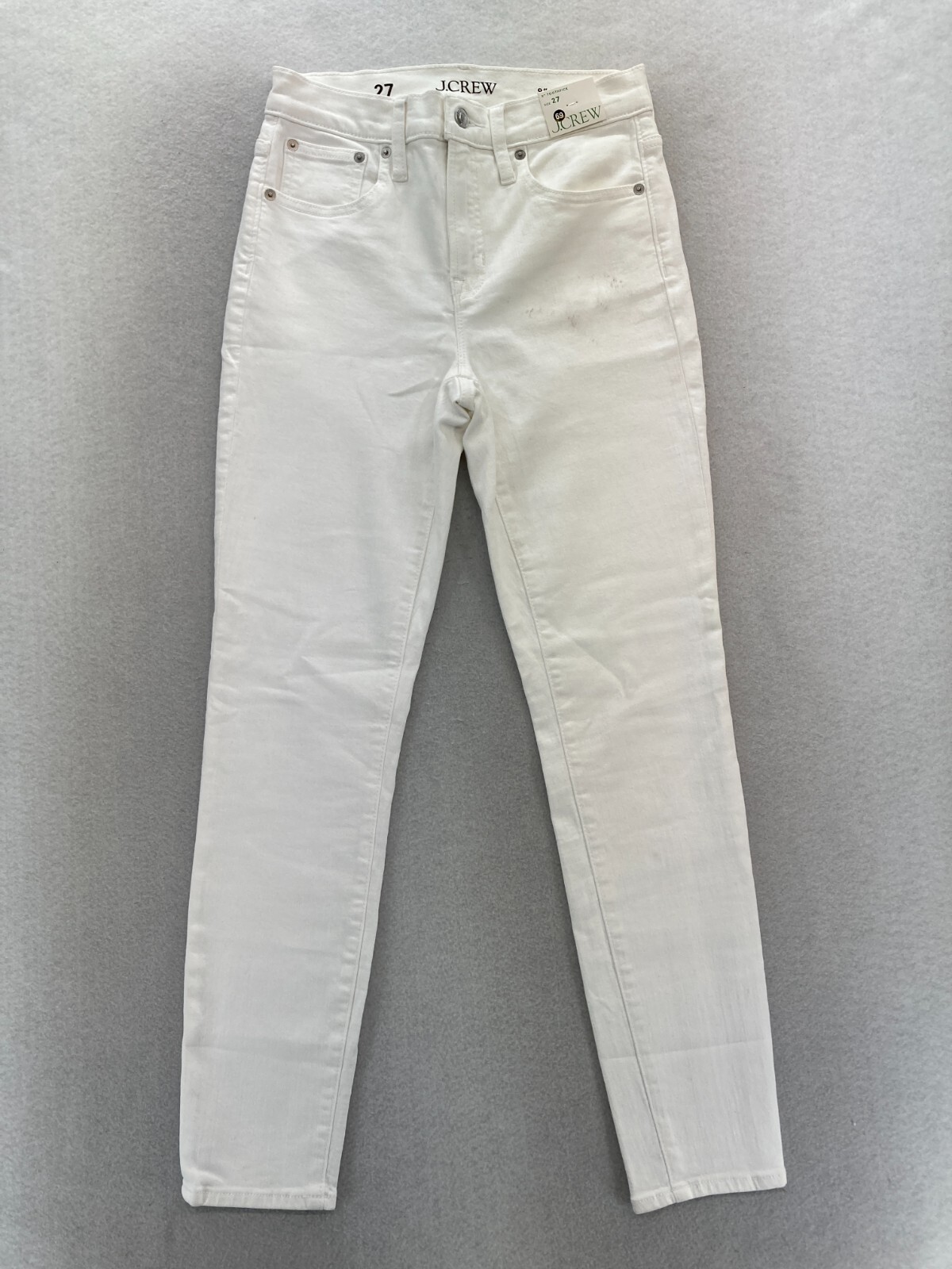 Women's 27 White Stretch Denim Skinny Ankle Mid Rise