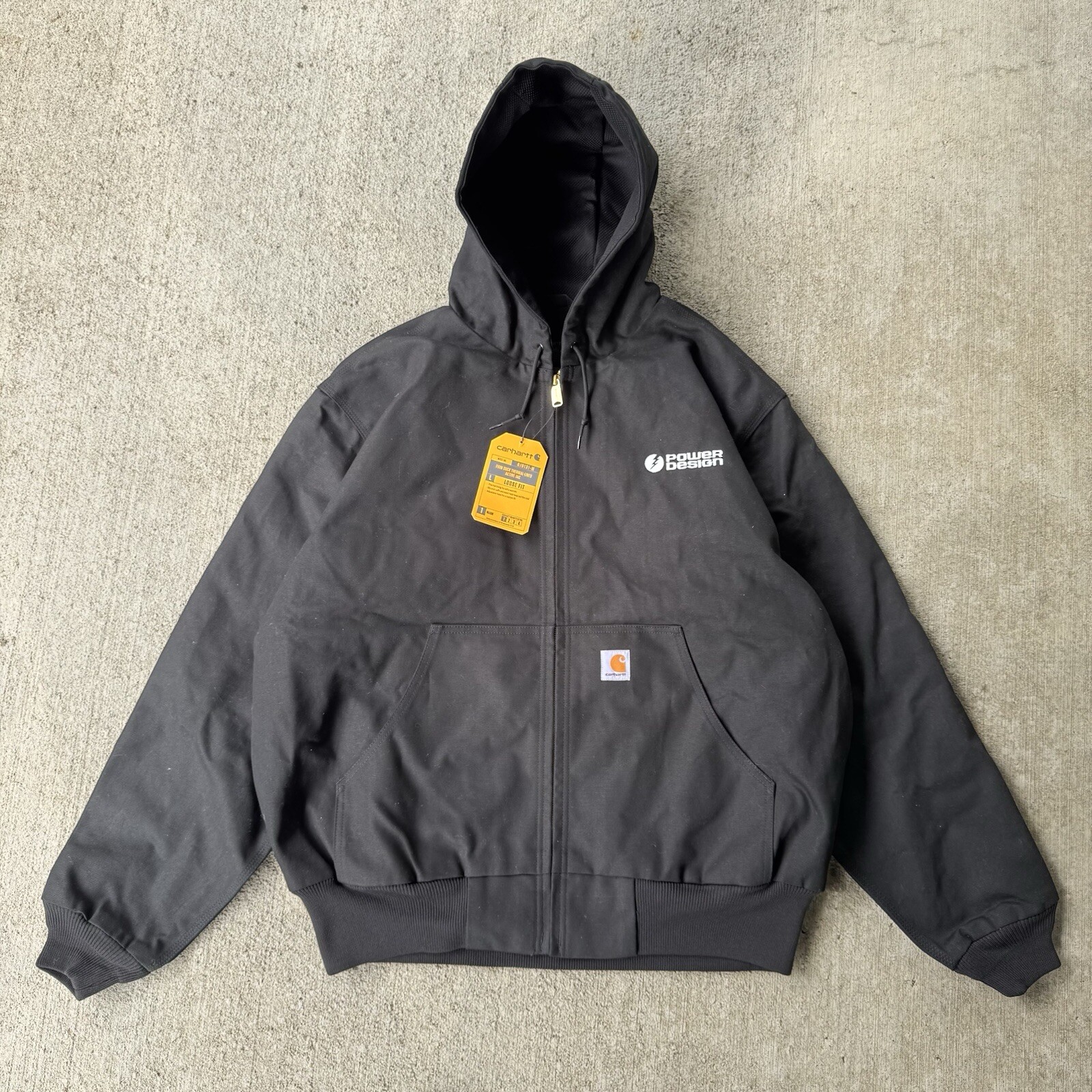 Carhartt Firm Duck Thermal Lined Active Jacket Loose Black Sz XL 0J0131M Canvas