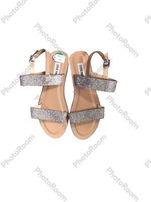 Steve Madden Celeste Espadrille Sandal size rhinestones silver