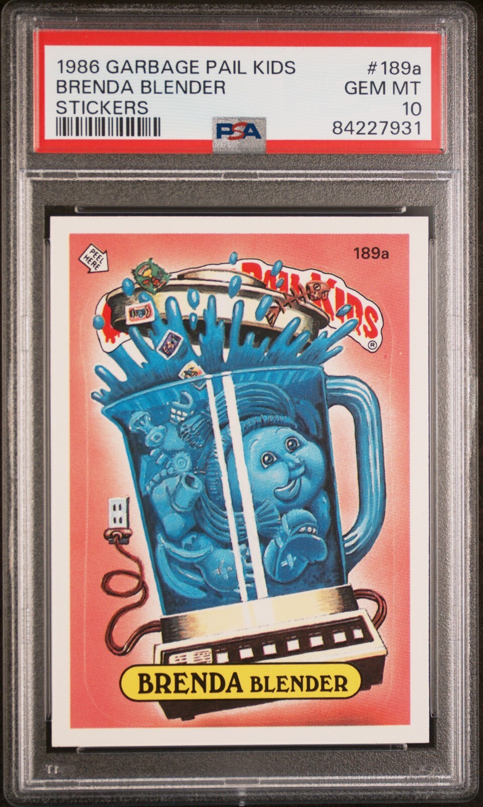1986 Topps Garbage Pail Kids Series 5 OS5 Brenda Blender 189a PSA 10 GEM MINT